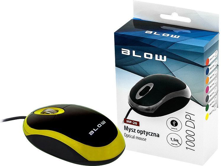 Maus optik Blow MP 20, USB, Prolech 84 017, i verdhë