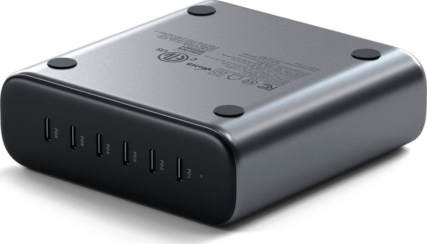 Karikues universal Satechi ST-C200GM-EU, 200W, 6 porta USB C PD GaN, gri
