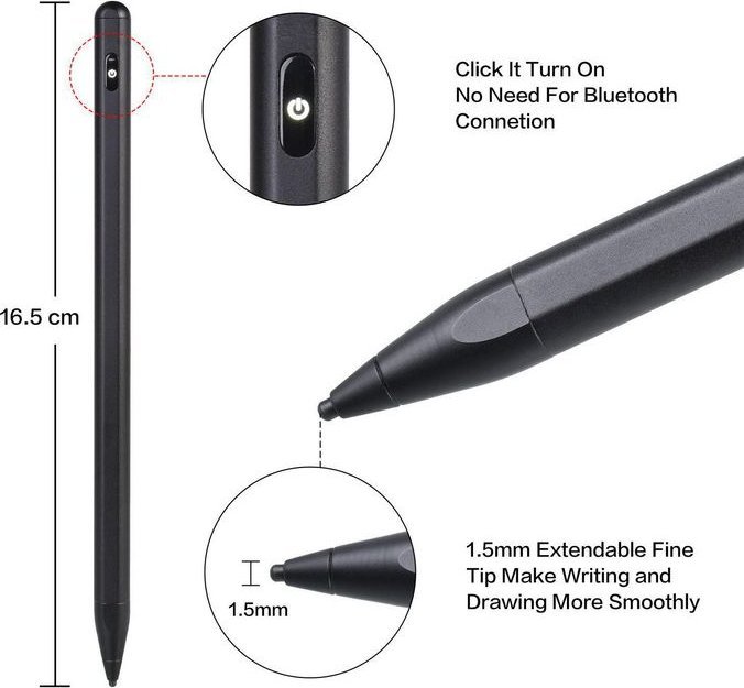 Стипл за таблет CoreParts Stylus Pen, за iPad, универзален, црн
