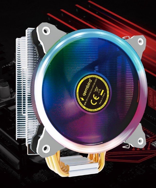 Ftohës procesori Gembird CPU HURACAN ARGB X130, 120mm, ndriçim ARGB, bardhë e zi