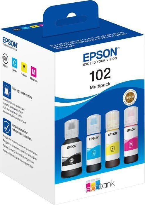 Set ngjyrash për printer Epson, zezë/ verdhë/ kaltër/ magenta