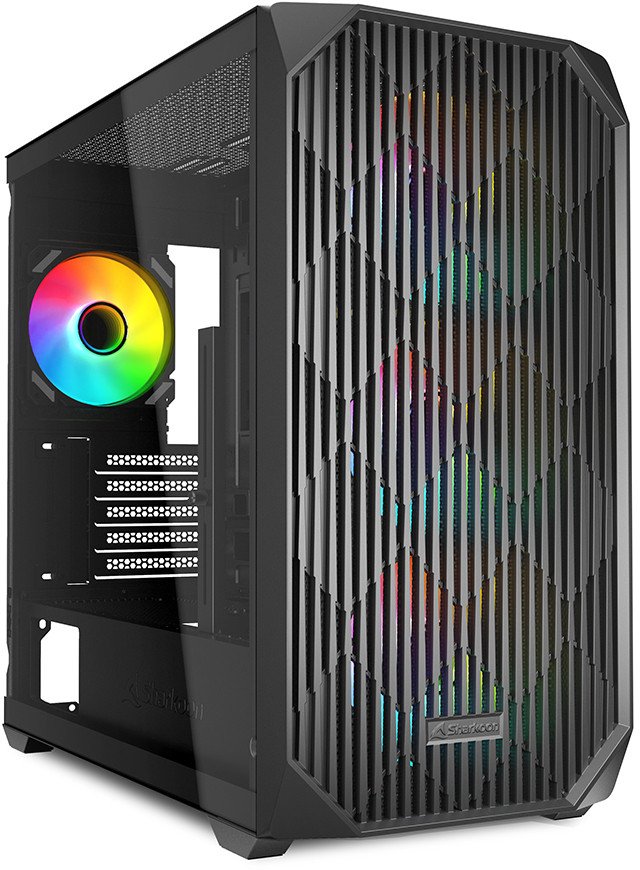 Kullë PC Sharkoon MK3 RGB, Micro Tower, me ndriçim RGB, e zezë