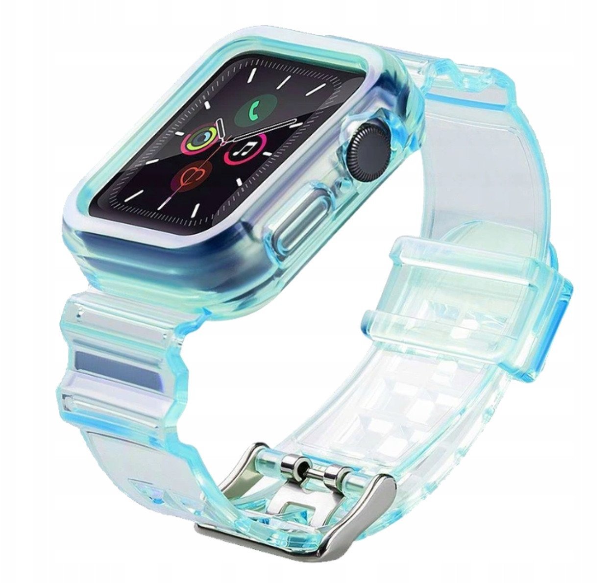 Rrip silikoni për Apple Watch Series 2 3 38mm Strap Light Set, TPU, kasë mbrojtëse, blu