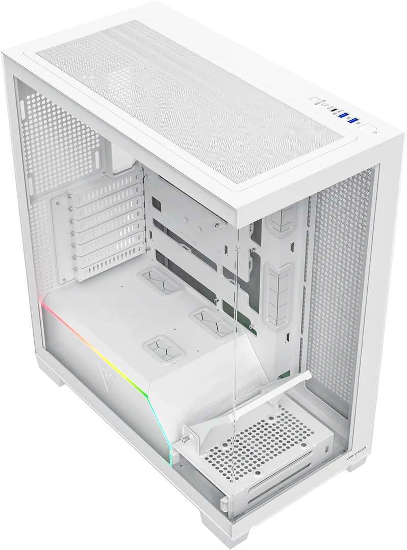 Kuti kompjuteri MODECOM Volcano Stellar Plus ARGB, MIDI Tower, pa ventilatorë, e bardhë