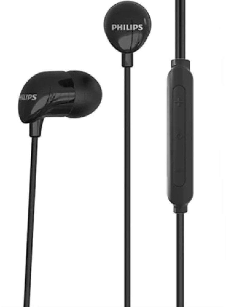 Kufje in ear Philips TAE1156BK/03, me mikrofon, me kabllo, të zeza