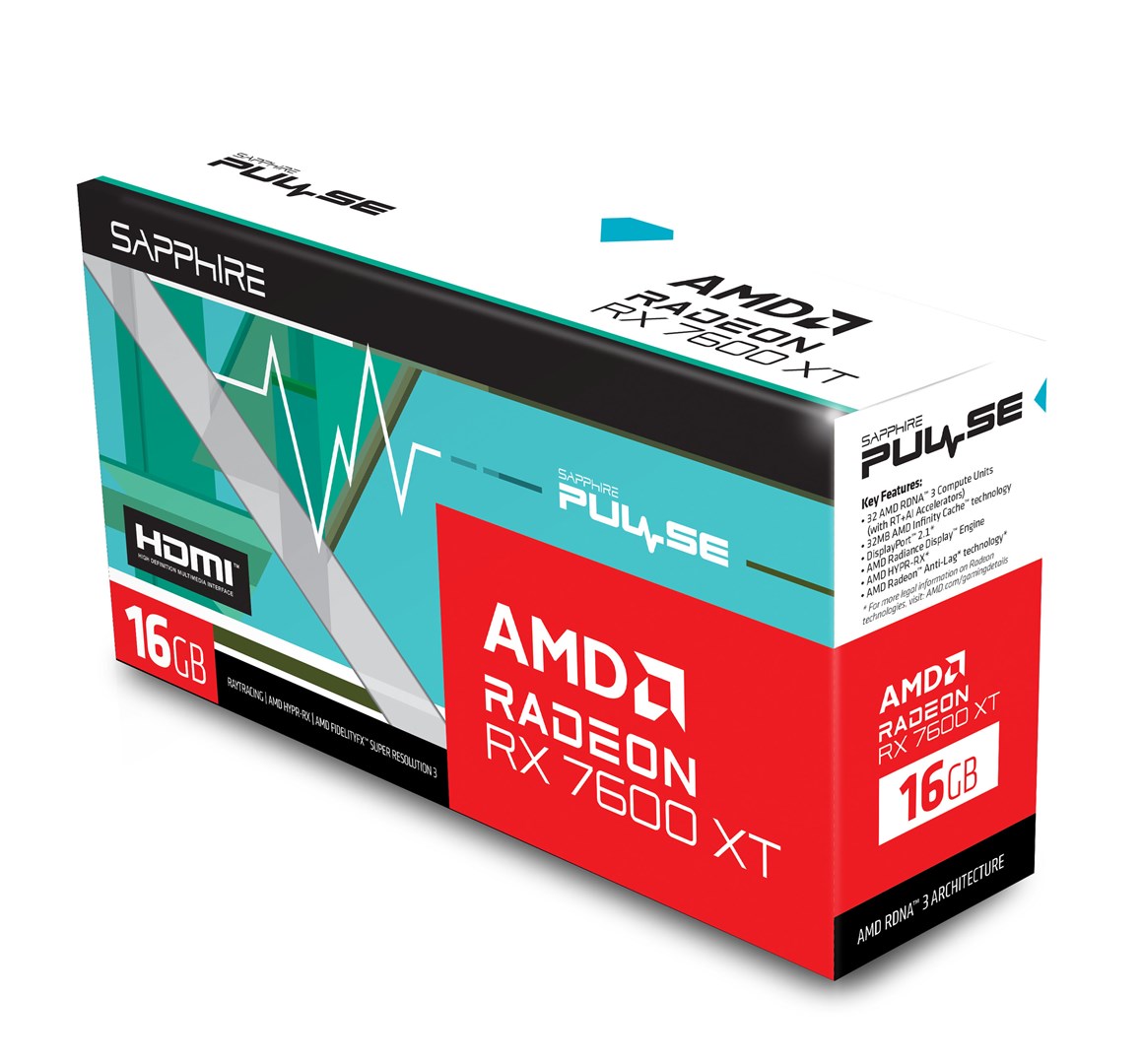 Kartelë grafike Sapphire Pulse Radeon RX 7600 XT OC 16GB GDDR6