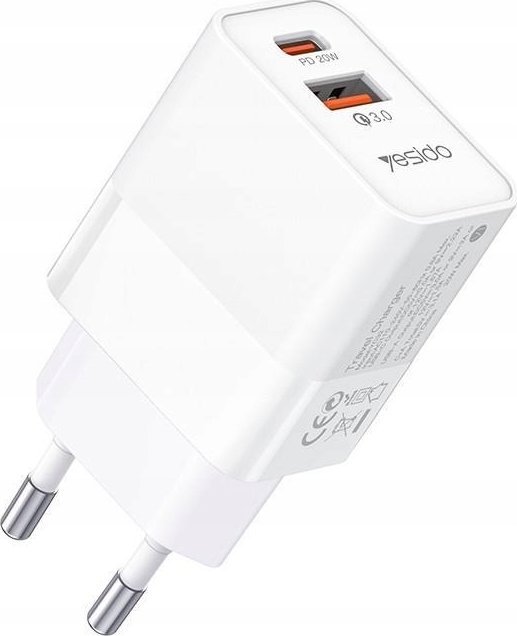 Karikues muri Yesido YC32, 20W, QC 3.0 PD, i bardhë