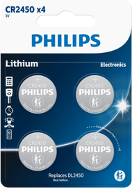 Литиумски батерии Philips CR2450, 3V, сет 4 парчиња