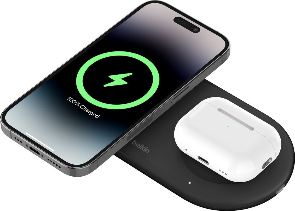 Karikues wireless Belkin Boost Pro WIZ021VFBK, 15W, me këmbë, i zi