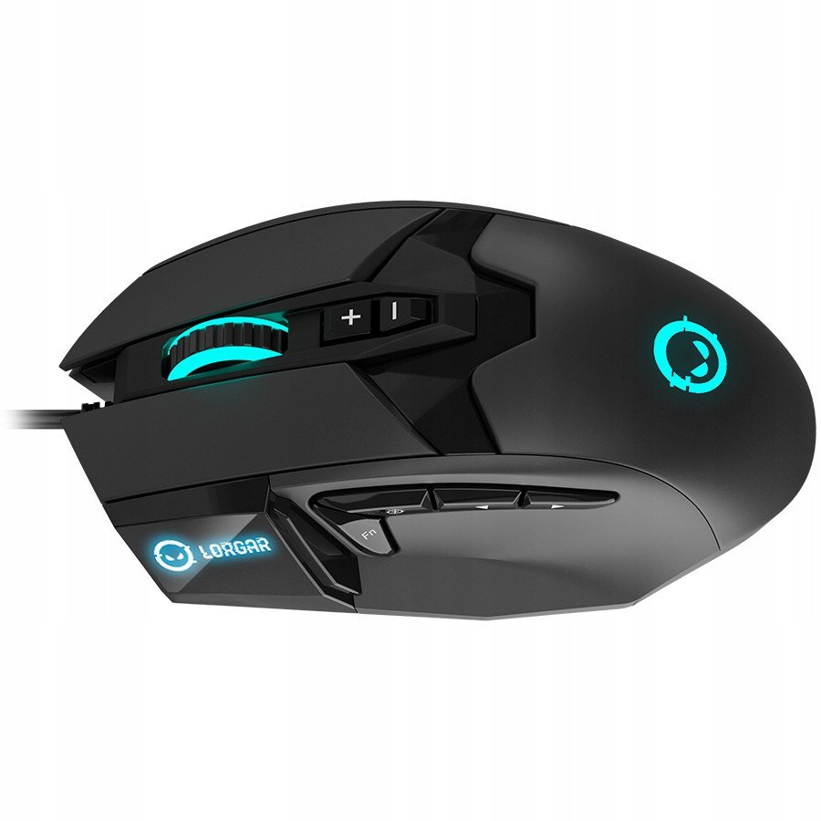 Maus gaming Lorgar Stricter 579, me kabllo, RGB, i zi