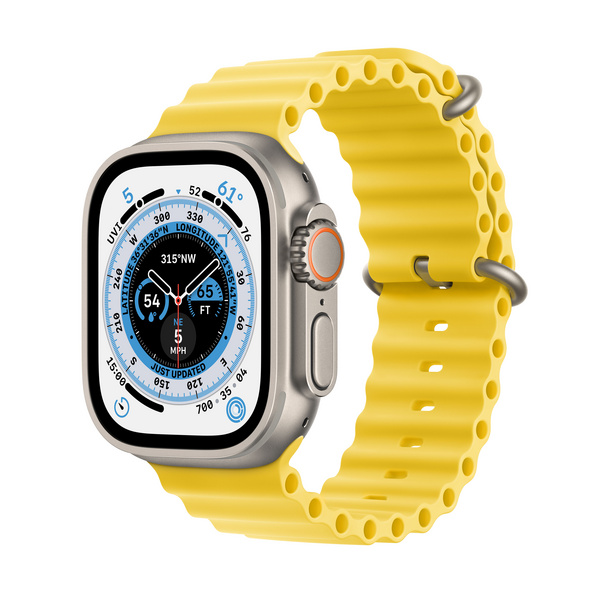 Apple Watch Ultra Cellular 49mm, Titanium Case me Yellow Ocean Band