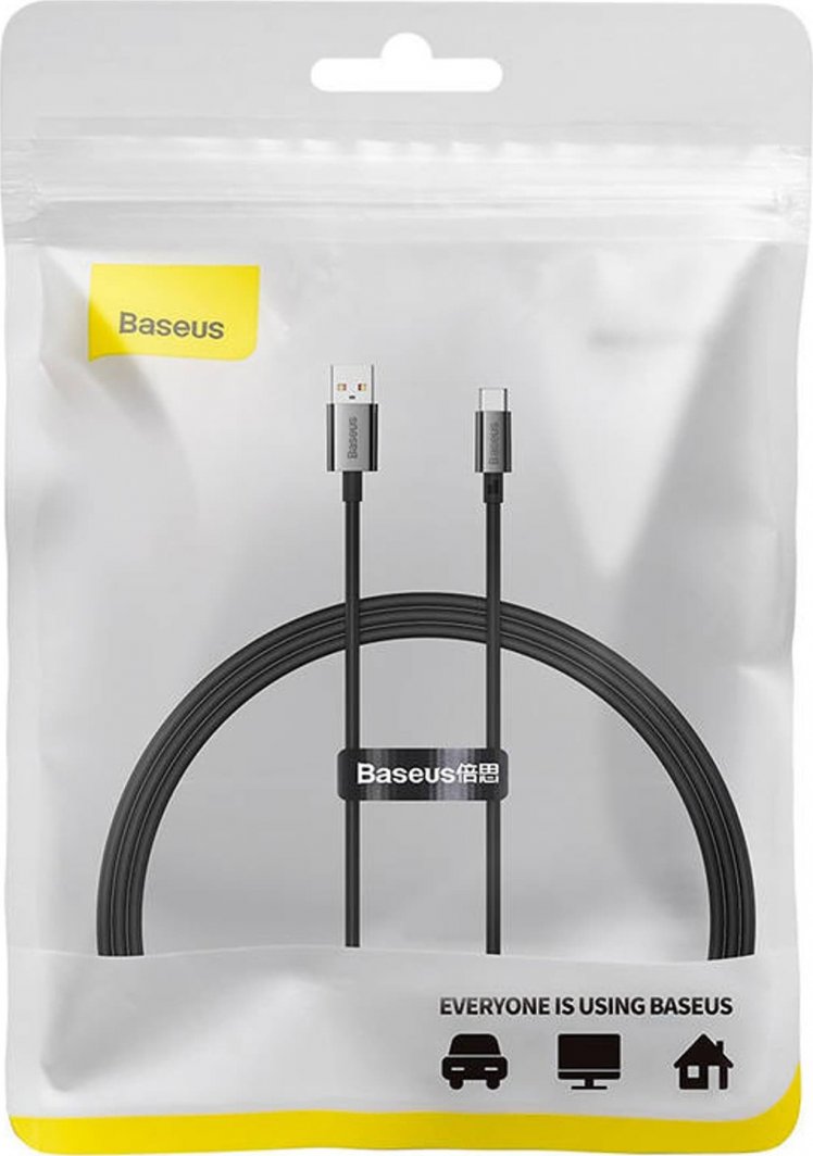 Kabllo USB Baseus P10320102114-00, USB-A në USB-C, 1 m, 100 W, e zezë