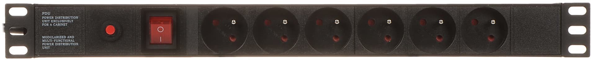 Njesi shpërndarëse energjie Power PD-6/R-OP, 6 porta, 1U, gri