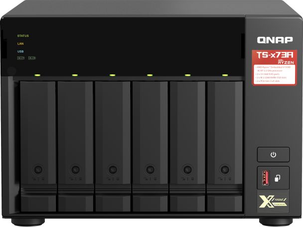 NAS server QNAP TS-673A-8G, 6 hapësira HDD, 8GB RAM, i artë
