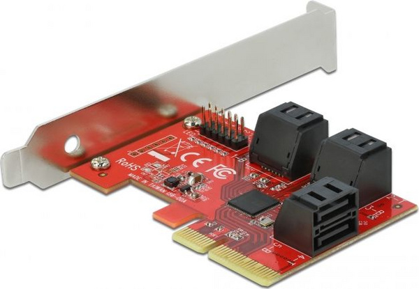 Kartë kontrolluese SATA DeLOCK 89042, 6Gb/s, PCIe 3.0 x4, e kuqe