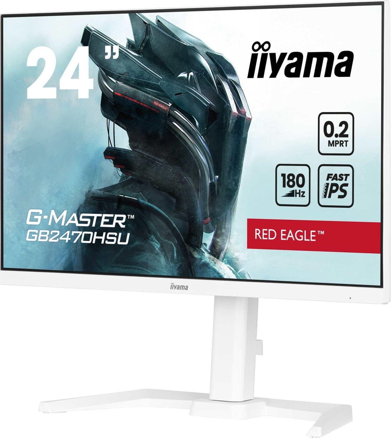 Monitor gaming Iiyama G-MASTER GB2470HSU-W6, 24", 180Hz, Full HD, i bardhë