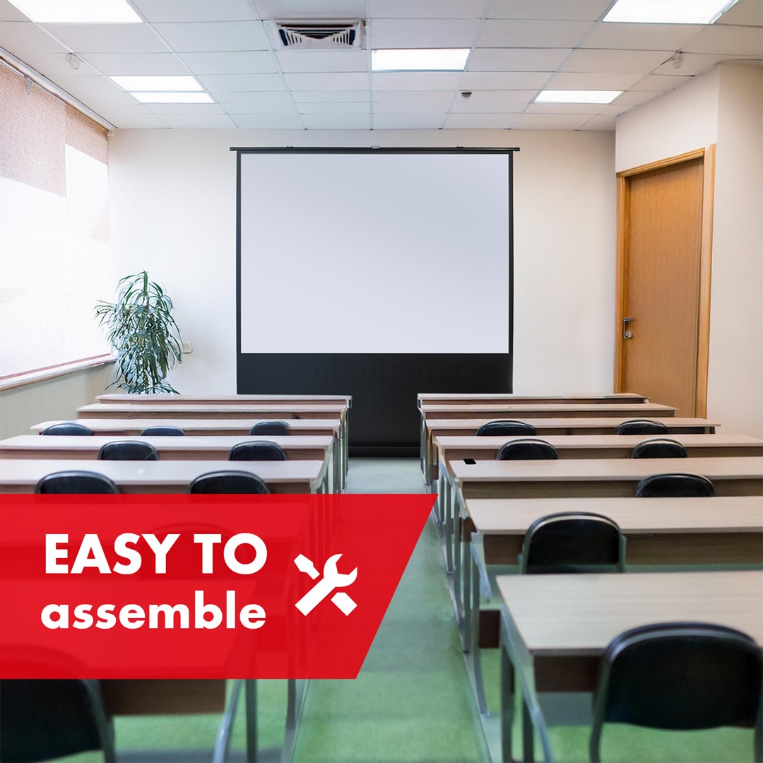 Ekran për projektor Maclean MC-210, 66", 16:9, i zi/bardhë