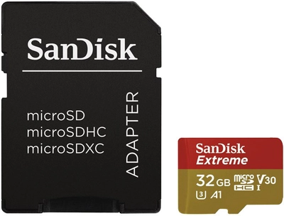 Kartë memorie SanDisk Micro SDHC Extreme V30 32GB 100MB/s UHS-I U3 + SD adapter