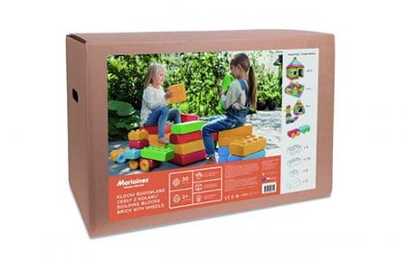 Lodra konstruktore Marionex Bricks, 30 copë, me rrota, shumëngjyrëshe