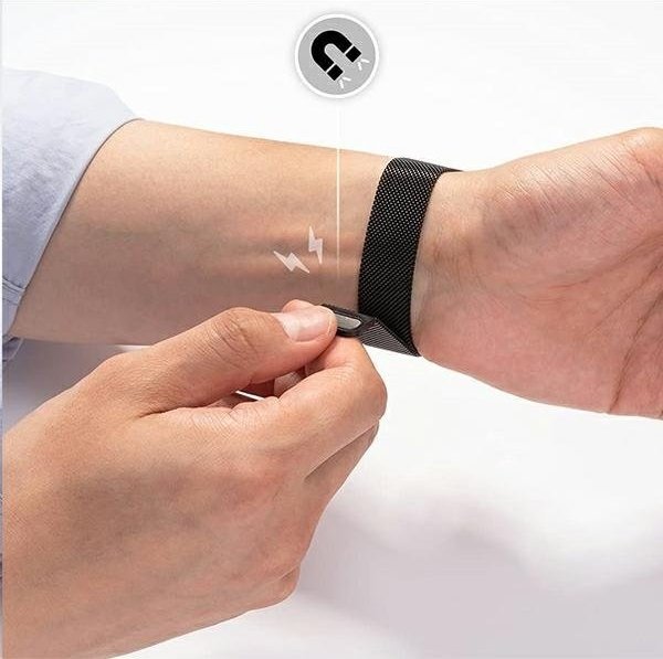 Rrip çeliku Mercury Mesh për Apple Watch, 38/40/41 mm, magnetik, argjendtë