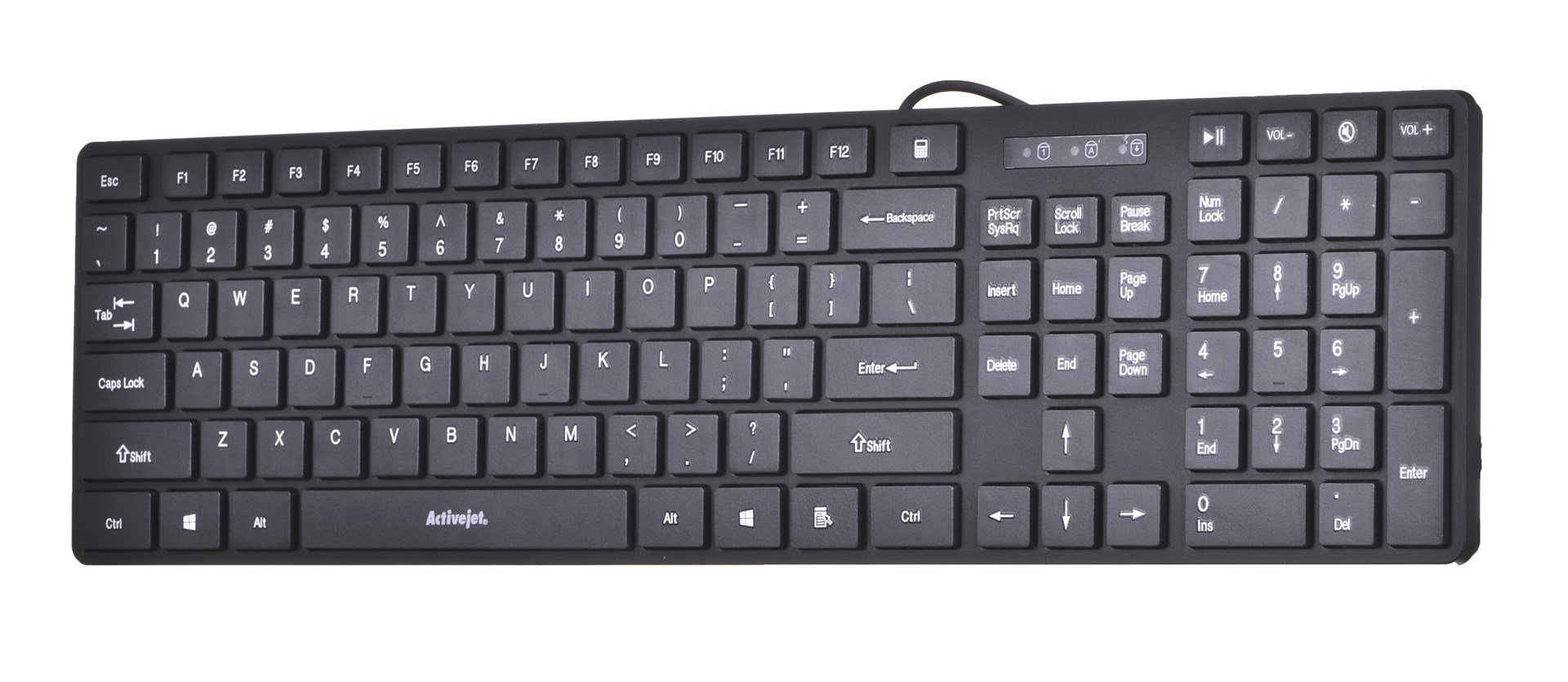 USB тастатура Activejet K-3066SB, 109 копчиња, црна