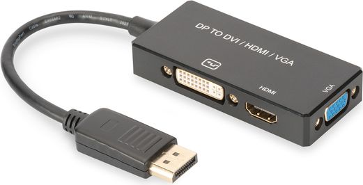 Komvertues Digitus DisplayPort - HDMI - D-Sub (VGA) - DVI, i zi