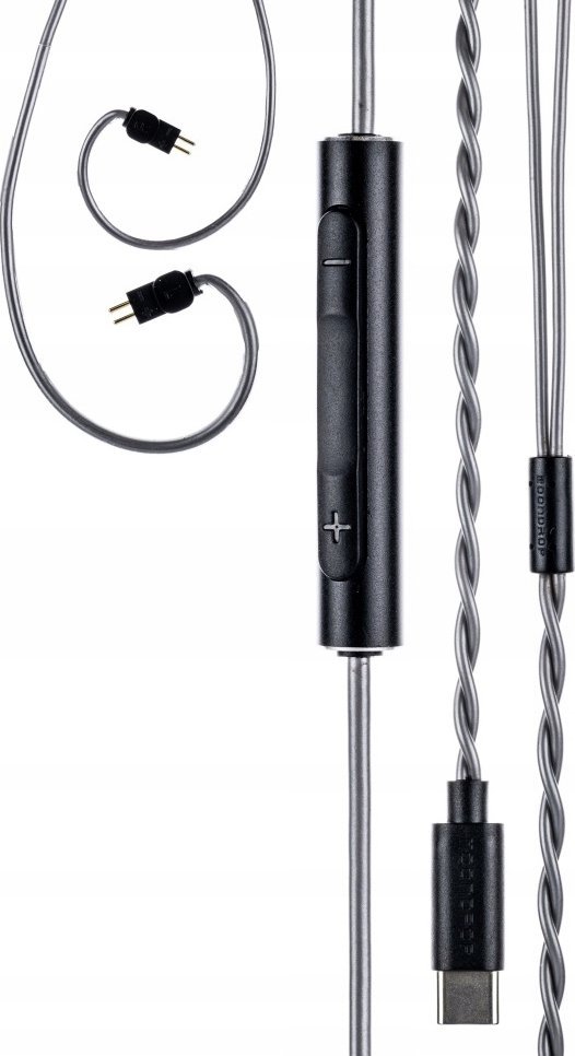 Kabllo kufjesh Moondrop CDSP, USB C, 0.78 2 pin, me mikrofon, e zezë 2