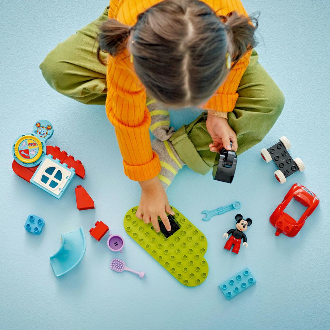Set ndërtimi Disney Mickey Mouse Clubhouse Car, lodër për fëmijë, shumëngjyrësh
