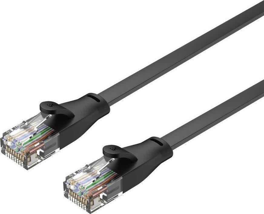 Kabllo rrjeti Unitek Flat UTP Ethernet Cat.6, 2m, e zezë
