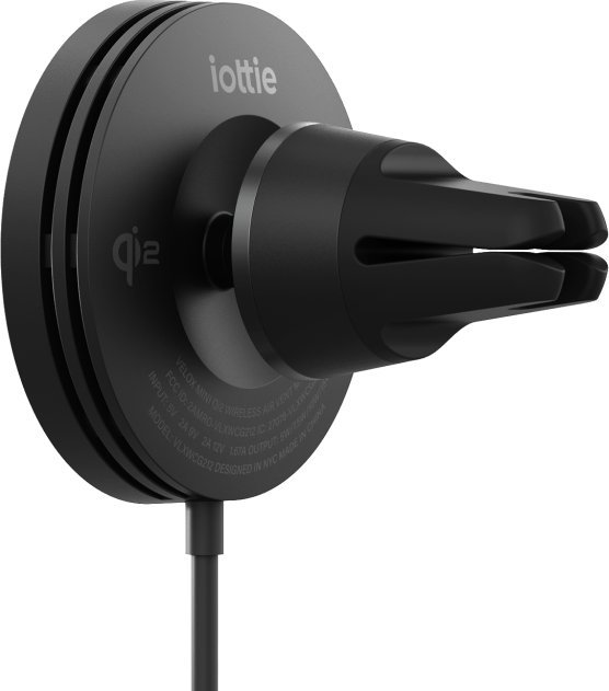 Mbajtës veture me karikues wireless Iottie Velox Qi2, 15W, MagSafe, i zi