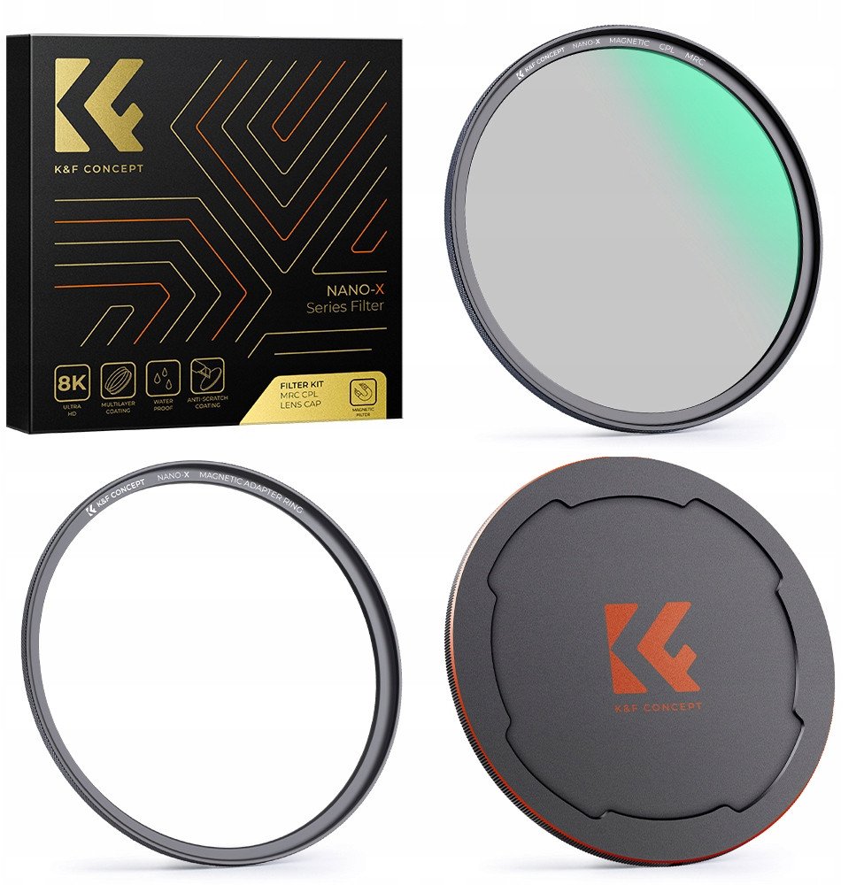 Filtër magnetik CPL K&amp;F Concept Nano X, 52mm, rezistent ndaj ujit, i zi