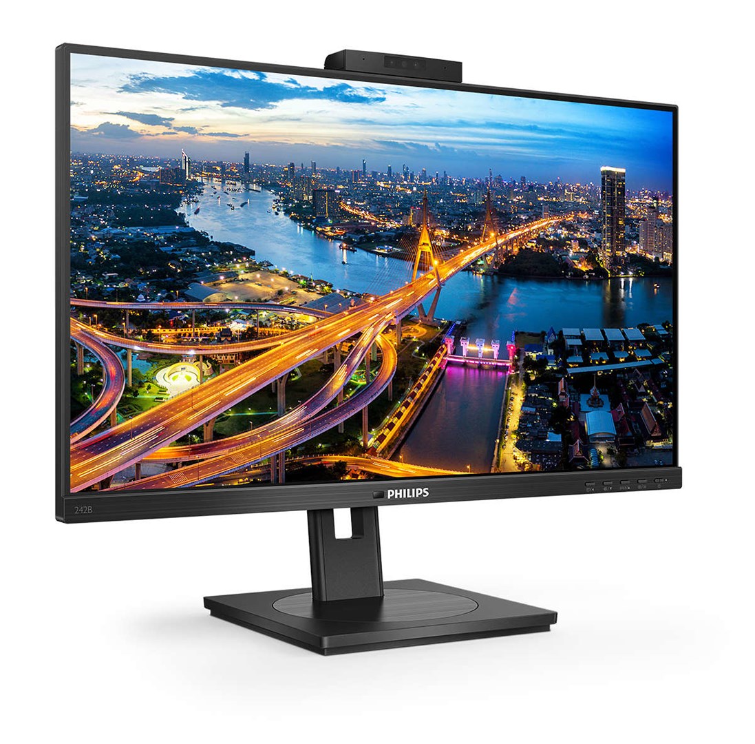 Monitor Philips B-line 242B1H/00, 24", IPS, me kamerë, i zi