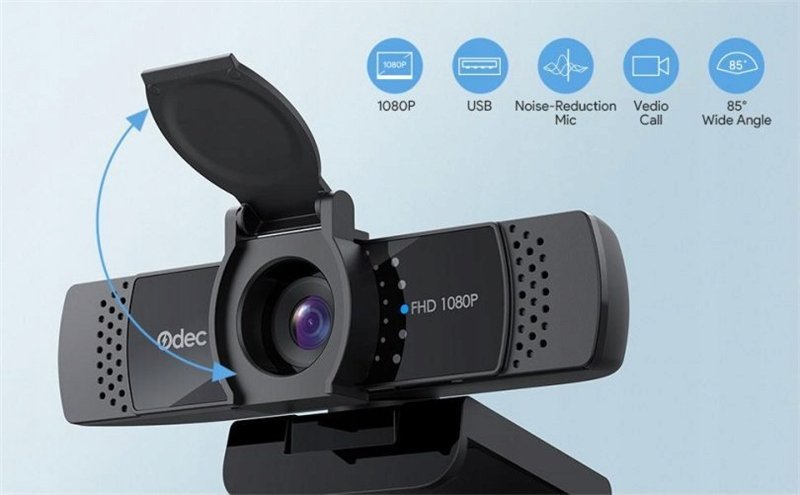 Webkamera Odec OD-WB01 Stream Series, Full HD, Dual Mic, e zezë