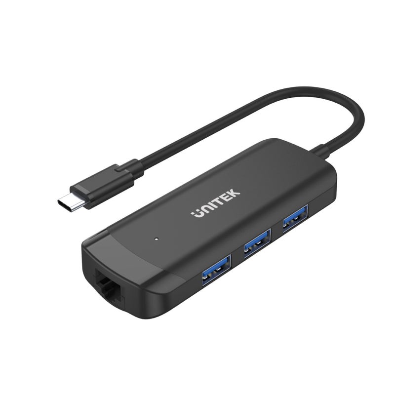 USB Hub Unitek H1110A, 3xUSB-A 5Gbps, RJ45 1Gb, USB-C, e zezë