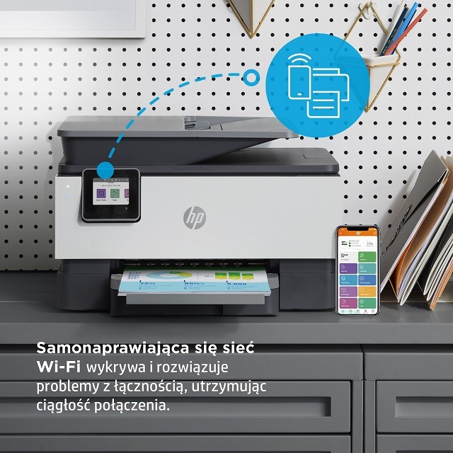 Printer multifunksional HP OfficeJet Pro 9010e, Inkjet termal, i zi