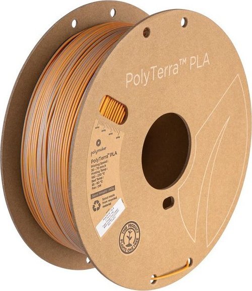 Filament 3D Polymaker Dual Color Matte PLA, 1.75mm, 1kg, gri portokalli