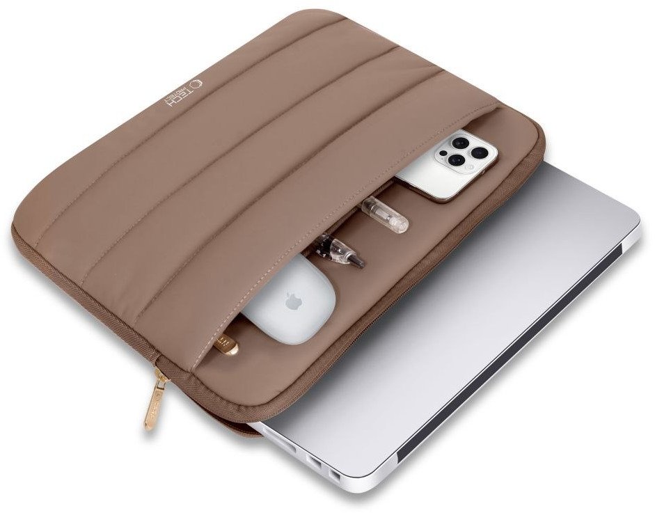 Футрола за лаптоп Tech-Protect Fluffy, 13-14\", walnut, кафеава