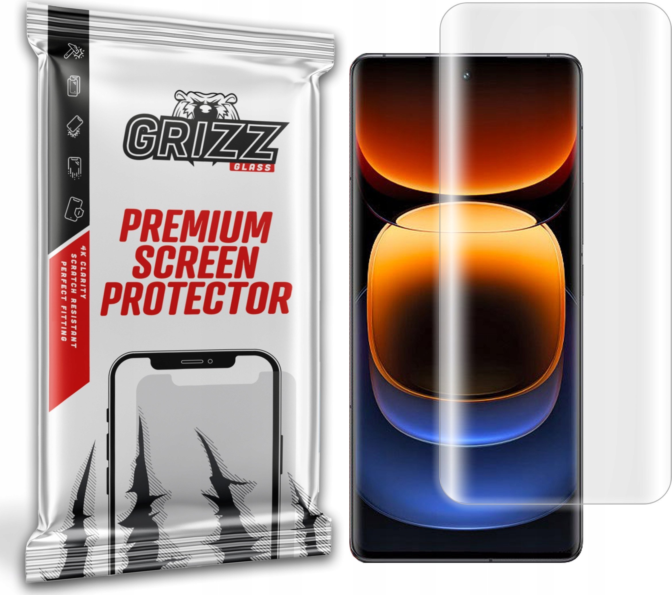 Mbrotëse ekrani Grizz Hydrogel Film për Vivo iQOO 12 Pro, transparente