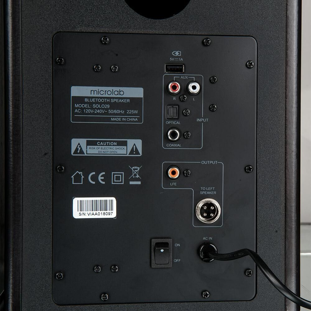 Kutia zanore Microlab SOLO29, 225W, Bluetooth, e zezë