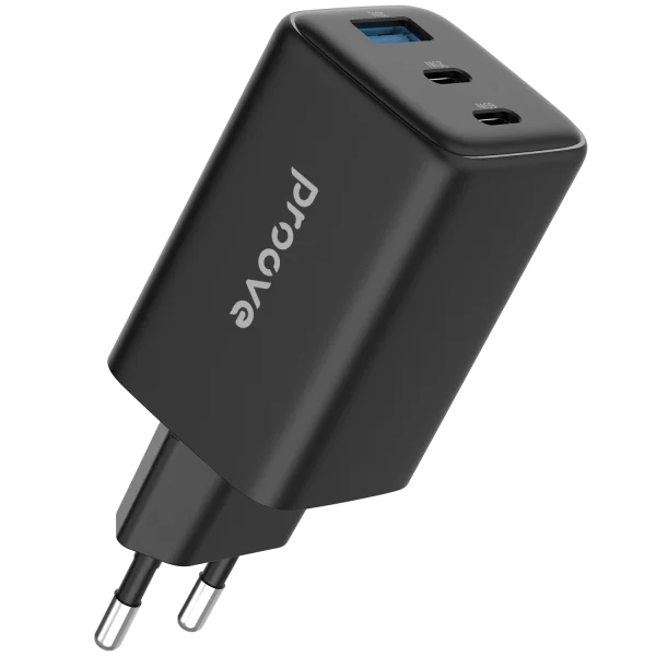 Karikues muri Proove Pocket, 65W, me 2×Type-C dhe USB, i zi