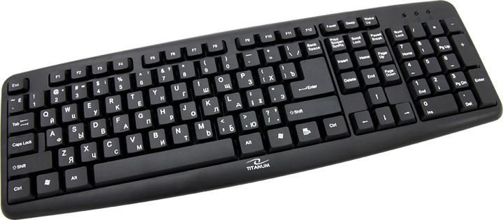 Tastierë Titanum TKR101, me kabllo, RU, e zezë