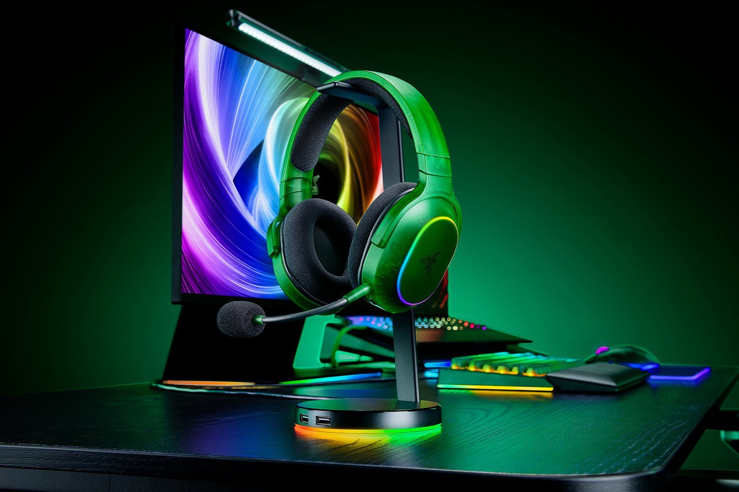 Kufje gaming Razer Barracuda X Chroma, wireless, Bluetooth, të gjelbërta