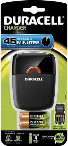 Ngarkues baterish Duracell Hi-Speed Charger 036529, AA dhe AAA, karikim i shpejtë, i zi