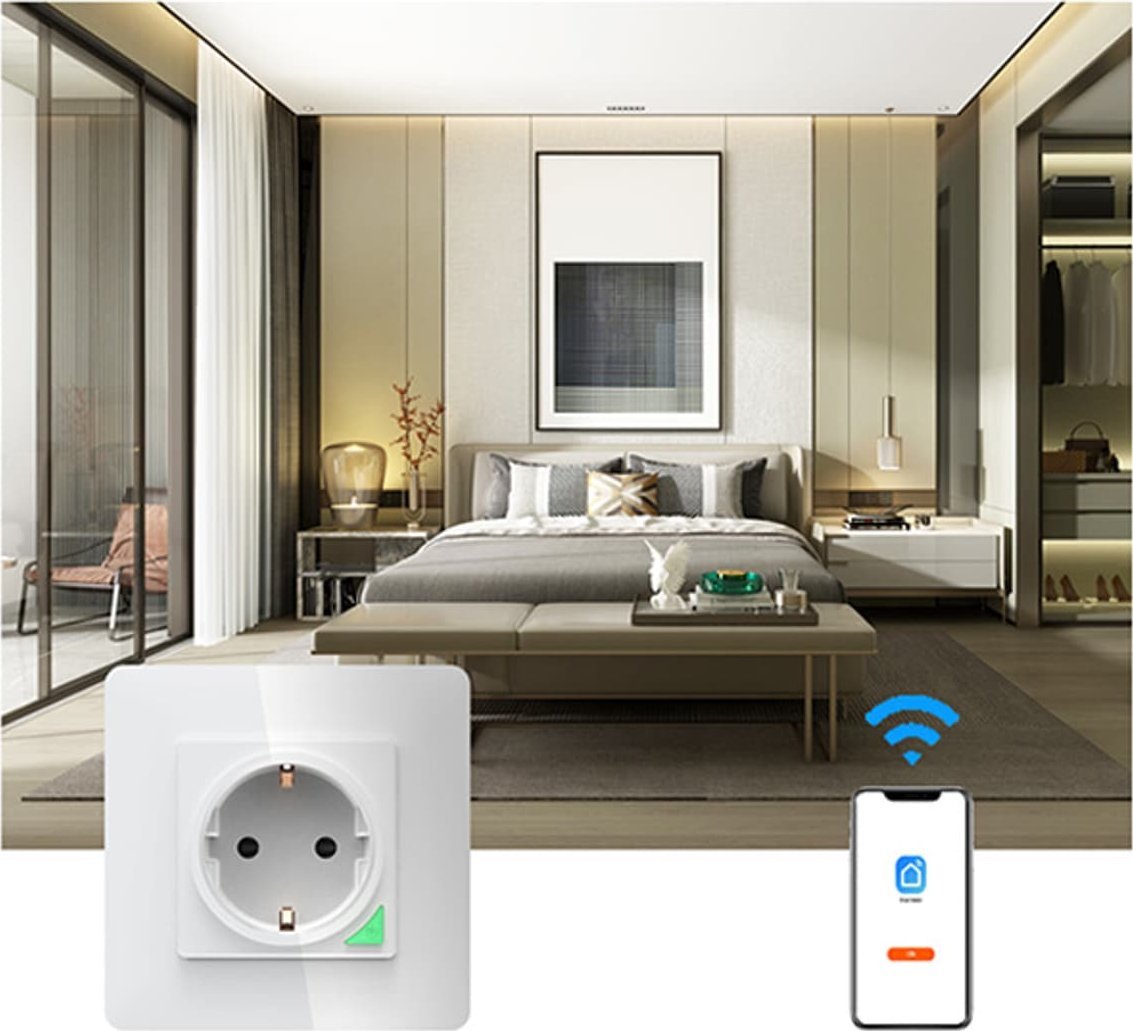 Prizë murale inteligjente Avatto N-WOT10-EU-W, WiFi, TUYA, e bardhë