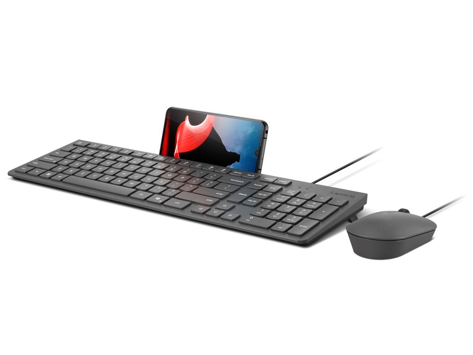 Set tastierë dhe mi Lenovo 310 USB A, me kabllo, rezistent ndaj derdhjeve, i zi