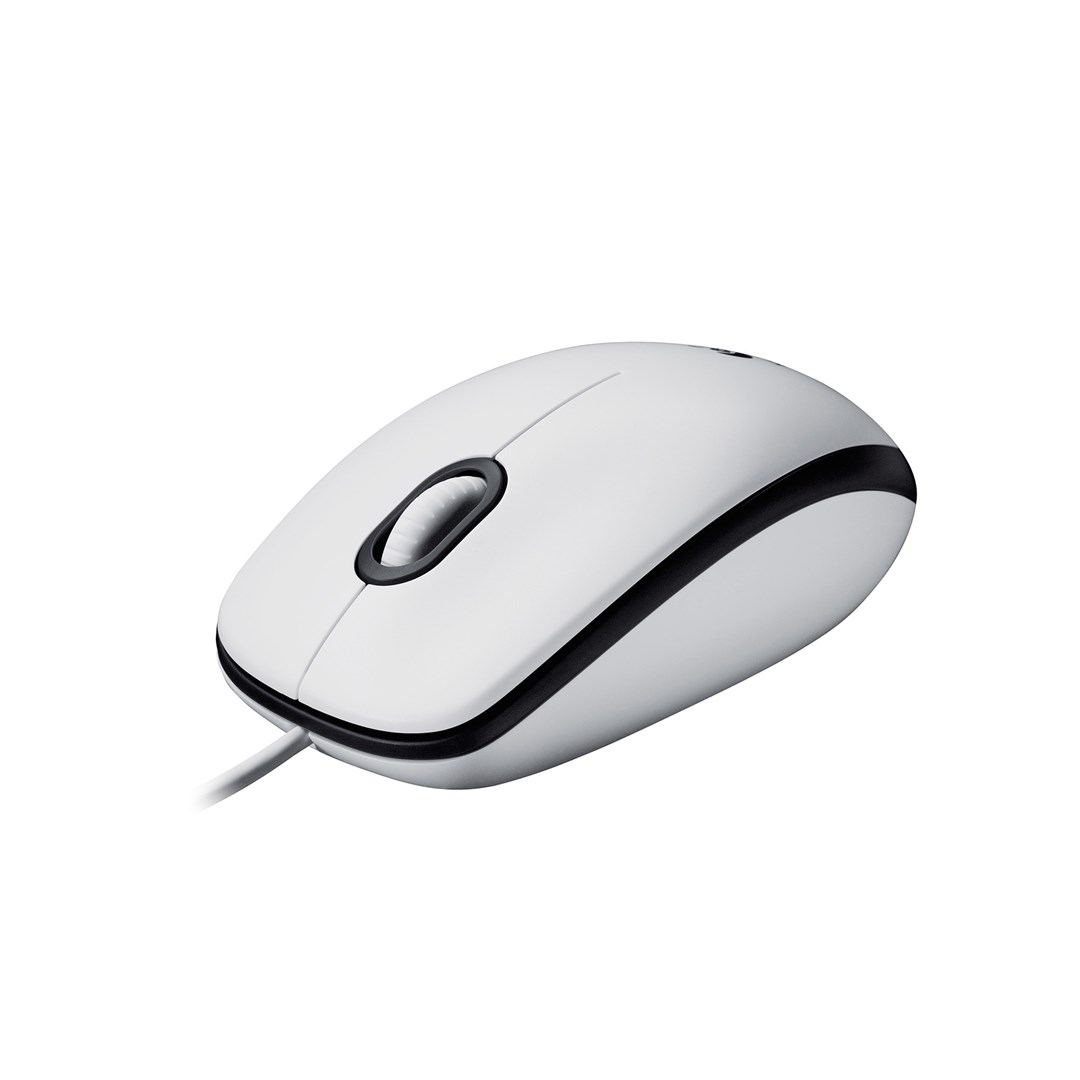 Maus Logitech M100, optik 1000 DPI, me kabllo USB, i bardhë