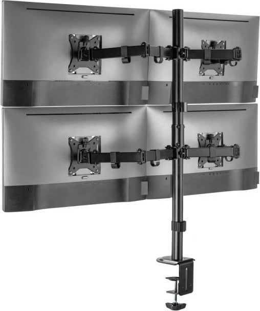 Mbajtës tavoline për monitorë Equip 650159, për 4 monitorë 17" - 32", VESA 75x75 100x100, i zi