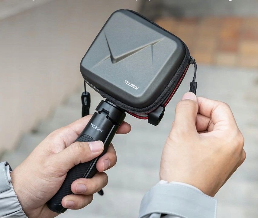 Kuti mbrojtëse për kamerë Telesin, GoPro Hero 13 / 12 / Action 5 Pro / Insta360 / S6-prc-07, e hirtë