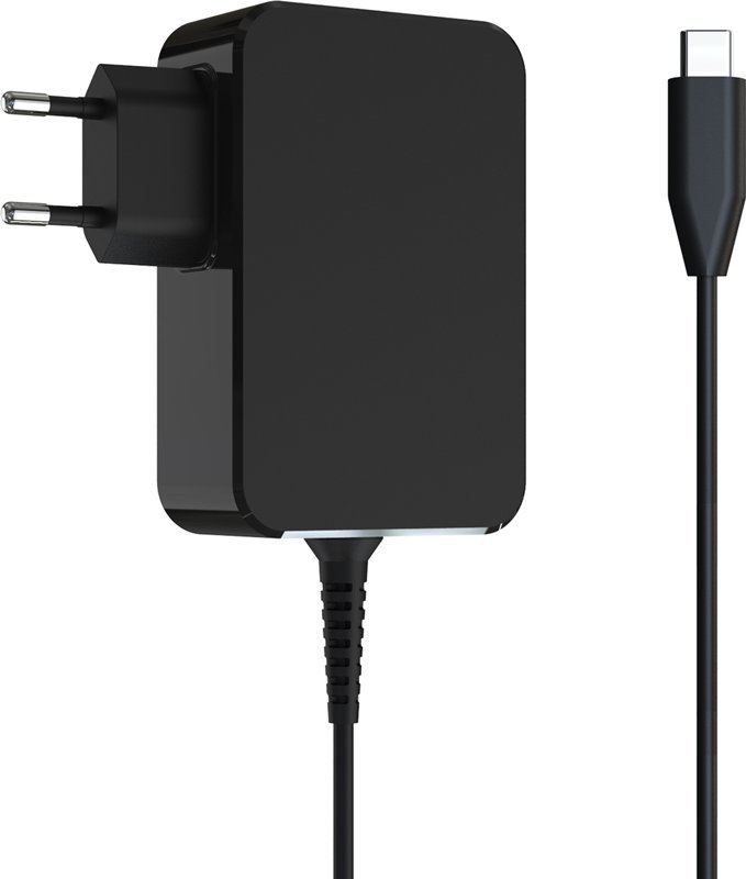 Karikues për laptop LC-Power LC-NB-GAN-45-C, 45W, GaN, i zi