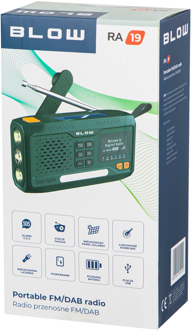Radio portative BLOW RA19, AM/FM/DAB+, Bluetooth, panel diellor